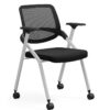 TC-610 Mobile Training Chair – Mesh Back, Flip-Up Armrests, Nesting Design | B2B Wholesale & OEM - Thumbnail Image 5