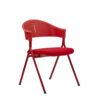 TC-630 folding stackable training chair with one-piece red plastic seat and back, metal frame – wholesale from China Foshan factory.