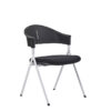 TC-630 folding stackable training chair with one-piece red plastic seat and back, metal frame – wholesale from China Foshan factory.