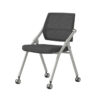 TC-824 mobile folding training chair with black mesh back, padded seat, fixed armrests, and optional casters – wholesale from China Foshan factory.