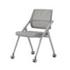 TC-824 mobile folding training chair with black mesh back, padded seat, fixed armrests, and optional casters – wholesale from China Foshan factory.