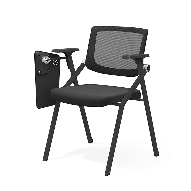 TC-843 Mobile Folding Training Chair – Ergonomic Mesh Back with Foldable Seat, Optional Writing Tablet and Casters - Image 4