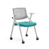 TC-843 Mobile Folding Training Chair – Ergonomic Mesh Back with Foldable Seat, Optional Writing Tablet and Casters - Thumbnail Image 14