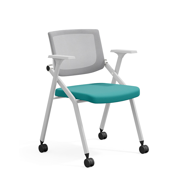 TC-843 Mobile Folding Training Chair – Ergonomic Mesh Back with Foldable Seat, Optional Writing Tablet and Casters - Image 14