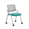 TC-843 Mobile Folding Training Chair – Ergonomic Mesh Back with Foldable Seat, Optional Writing Tablet and Casters - Thumbnail Image 10