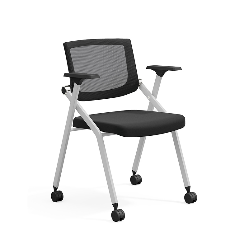 TC-843 Mobile Folding Training Chair – Ergonomic Mesh Back with Foldable Seat, Optional Writing Tablet and Casters - Image 6