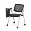 TC-843 Mobile Folding Training Chair – Ergonomic Mesh Back with Foldable Seat, Optional Writing Tablet and Casters - Thumbnail Image 2