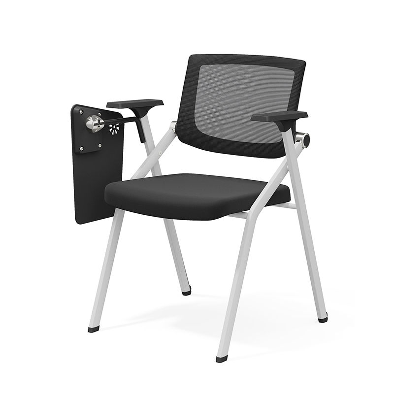TC-843 Mobile Folding Training Chair – Ergonomic Mesh Back with Foldable Seat, Optional Writing Tablet and Casters - Image 1