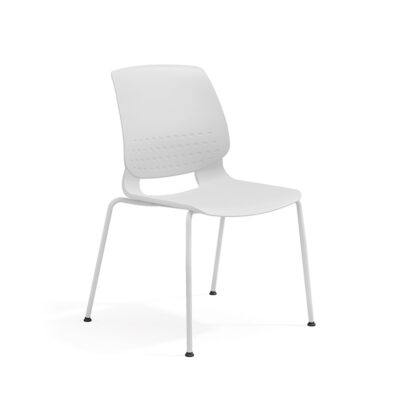 TC-971 stackable training chair with one-piece green plastic seat and back, metal frame, and optional soft cushion – wholesale from China Foshan factory.