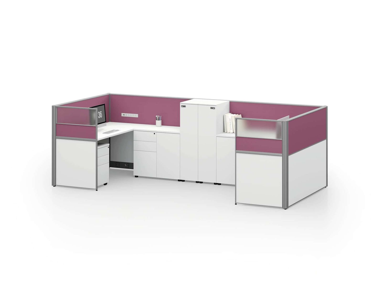 A3060 Project Partition Workstation Combination - ABI Brown gallery - Ergovari