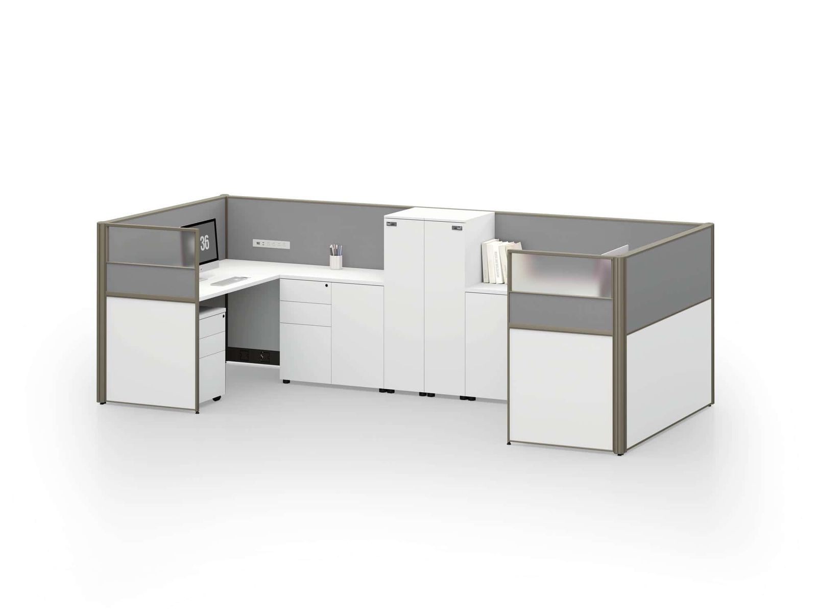 A3060 Project Partition Workstation Combination - ABI Brown gallery - Ergovari
