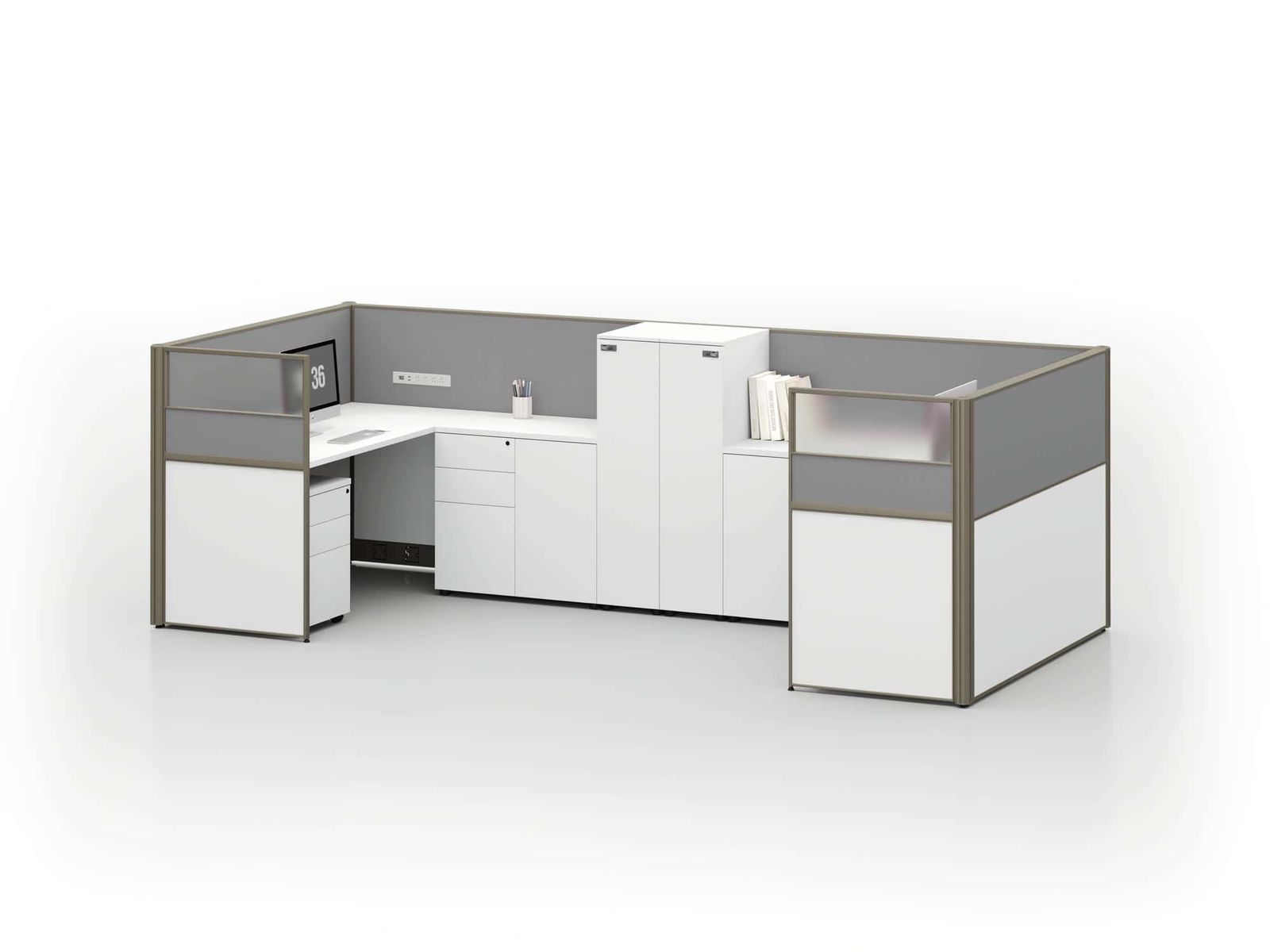 A3060 Project Partition Workstation Combination - ABI Brown gallery - Ergovari
