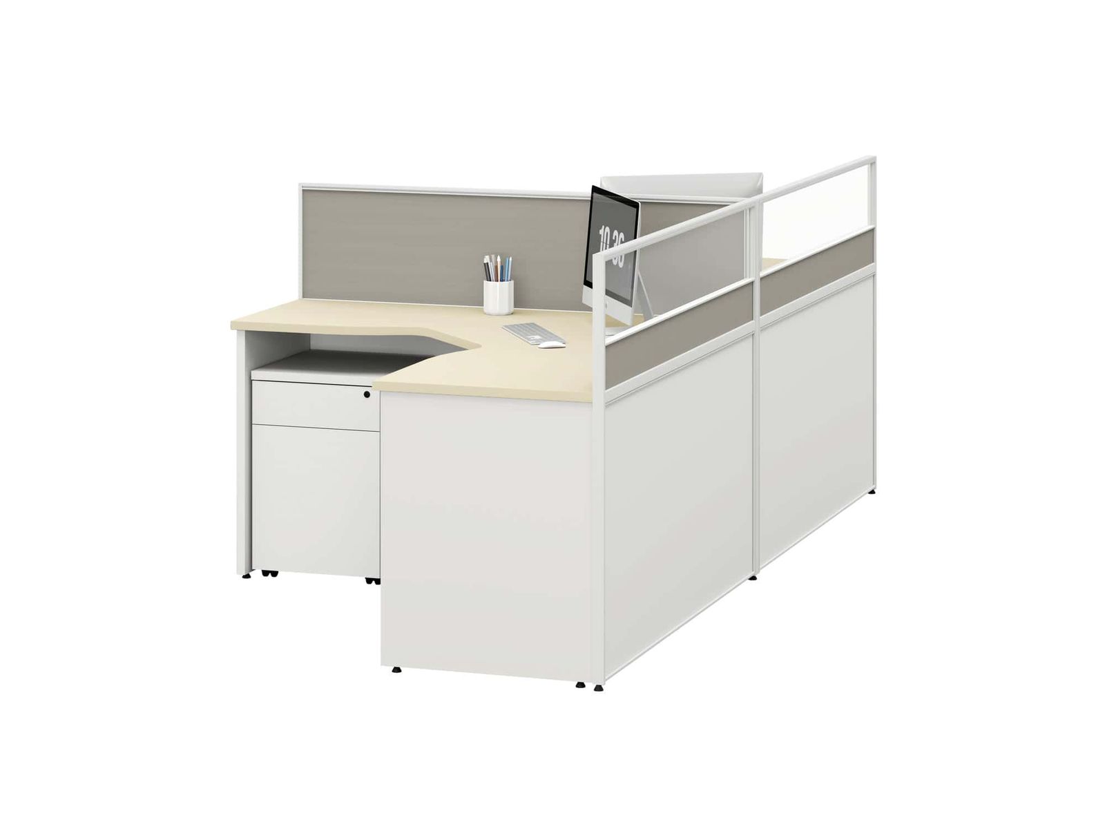 C30 Modular Office Workstation Partition Desk - Curved Desk gallery - Ergovari