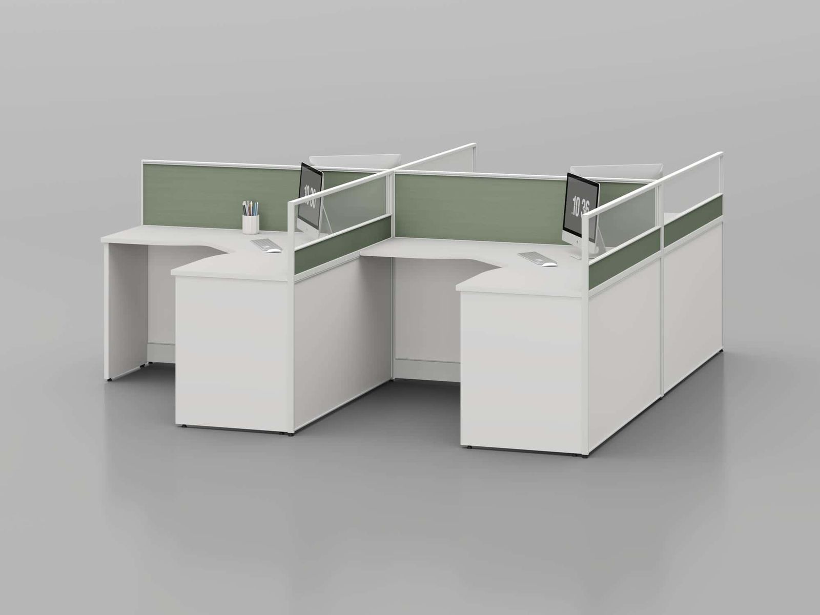 C30 Modular Office Workstation Partition Desk - Curved Desk gallery - Ergovari