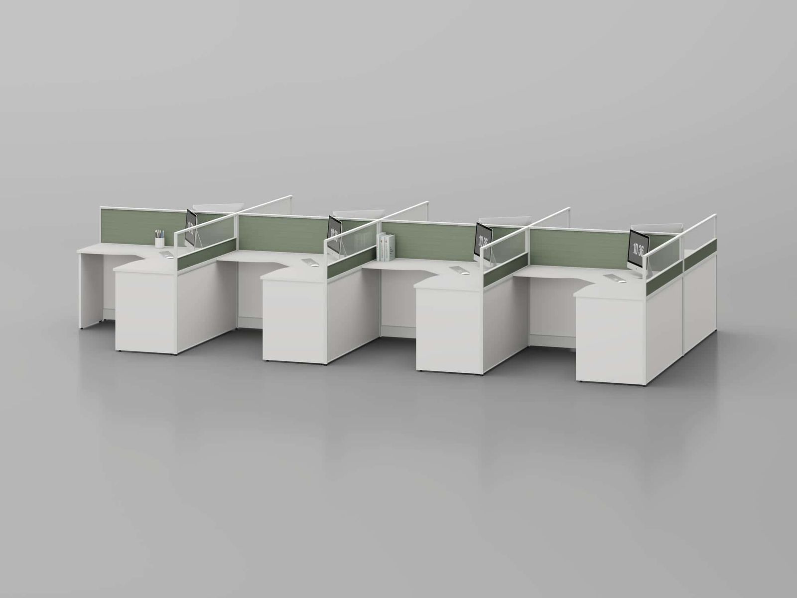 C30 Modular Office Workstation Partition Desk - Curved Desk gallery - Ergovari