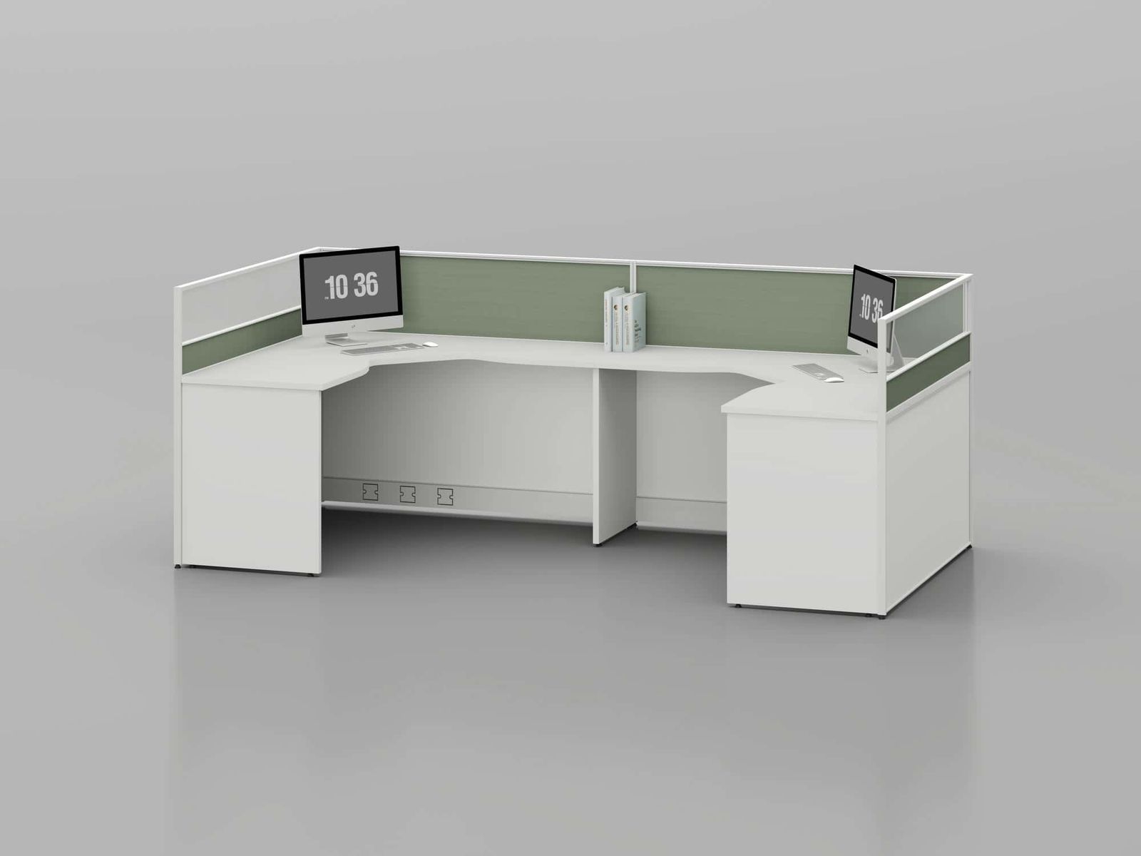 C30 Modular Office Workstation Partition Desk - Curved Desk gallery - Ergovari
