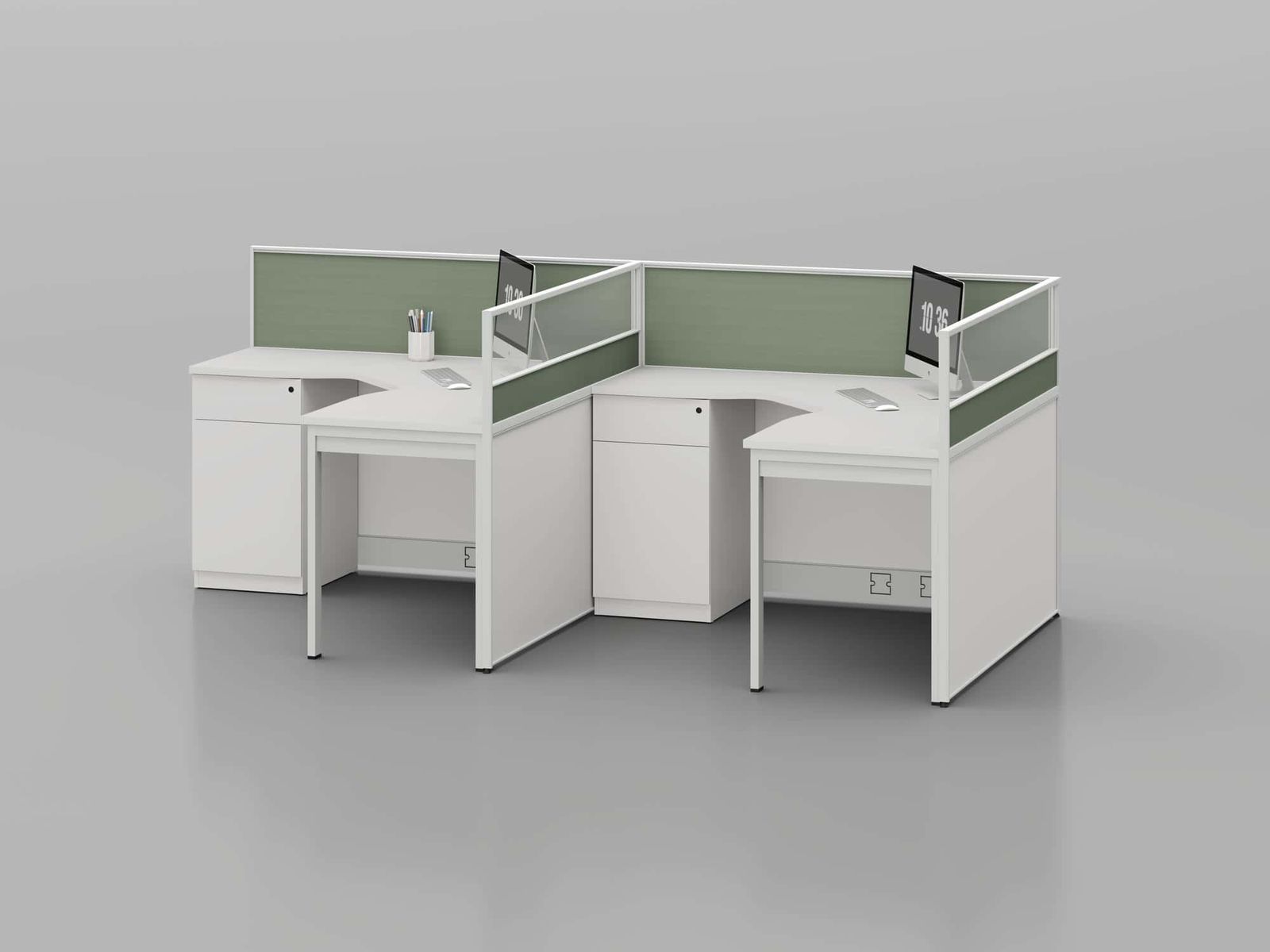 C30 Modular Office Workstation Partition Desk - Curved Desk gallery - Ergovari