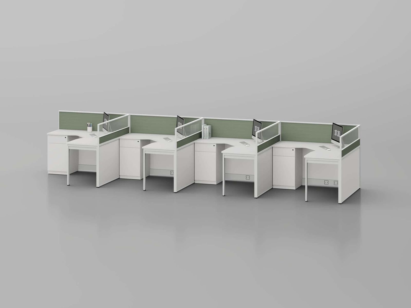 C30 Modular Office Workstation Partition Desk - Curved Desk gallery - Ergovari