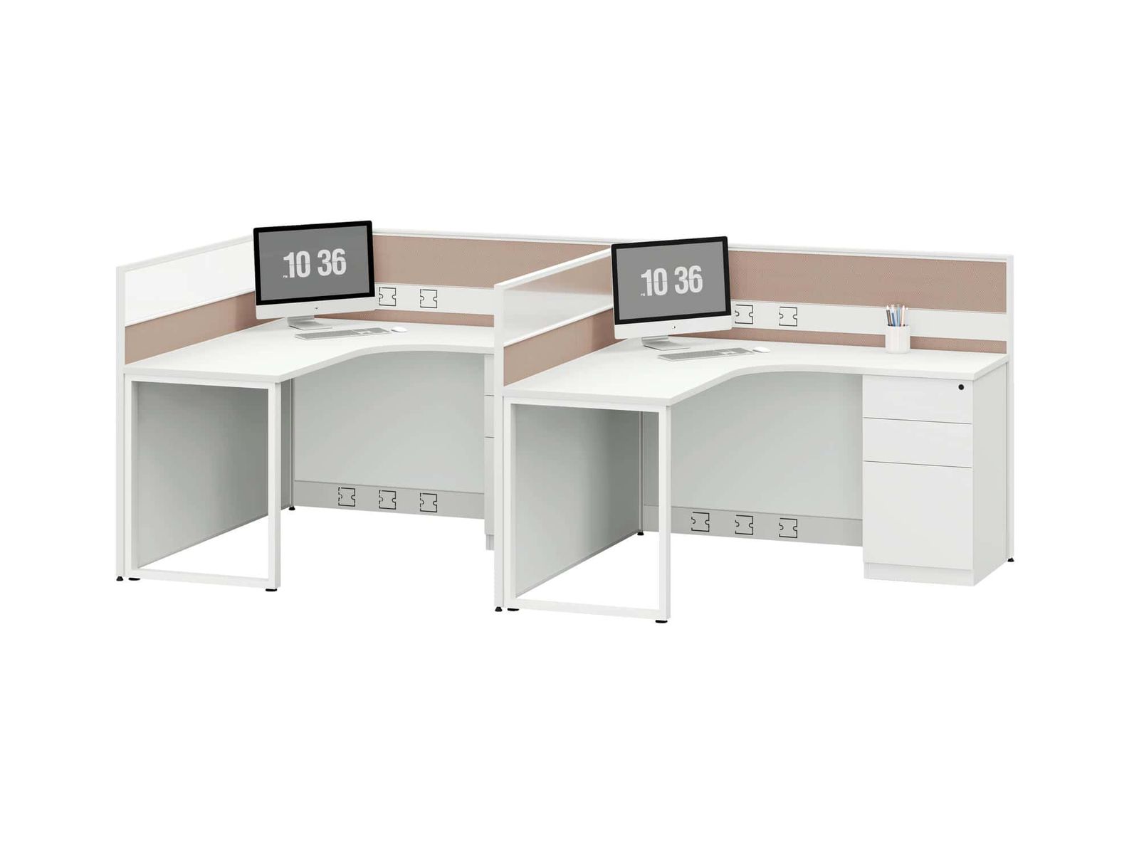C3060C Project Partition Workstation Combination - Fashion White gallery - Ergovari