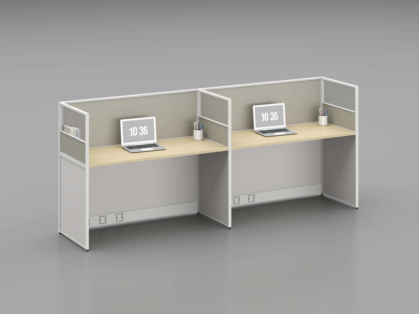 C30A Modular Office Workstation Partition Desk - Oxidized Grey whitebg 20 - Ergovari