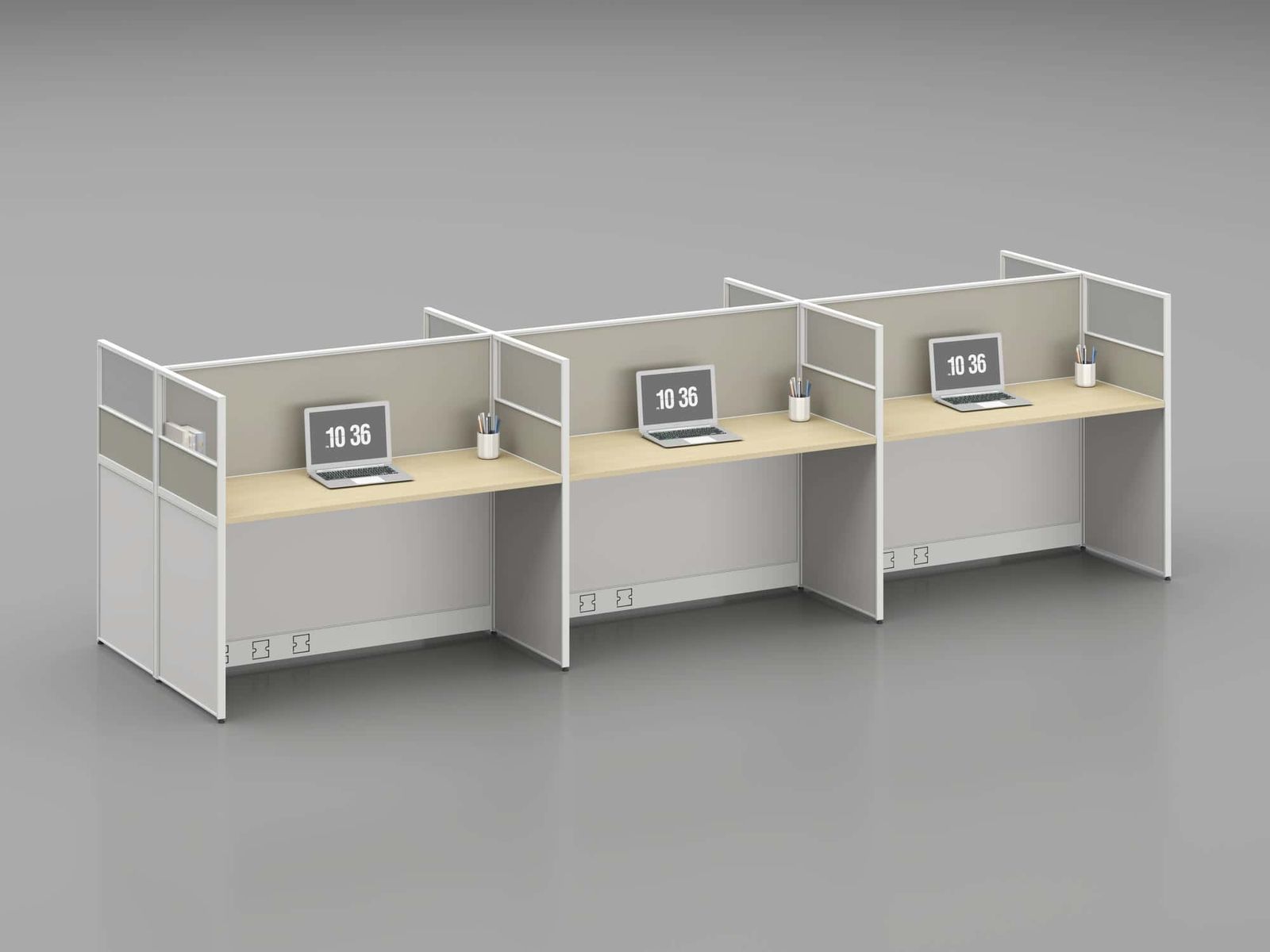 C30A Modular Office Workstation Partition Desk - Oxidized Grey whitebg 26 - Ergovari