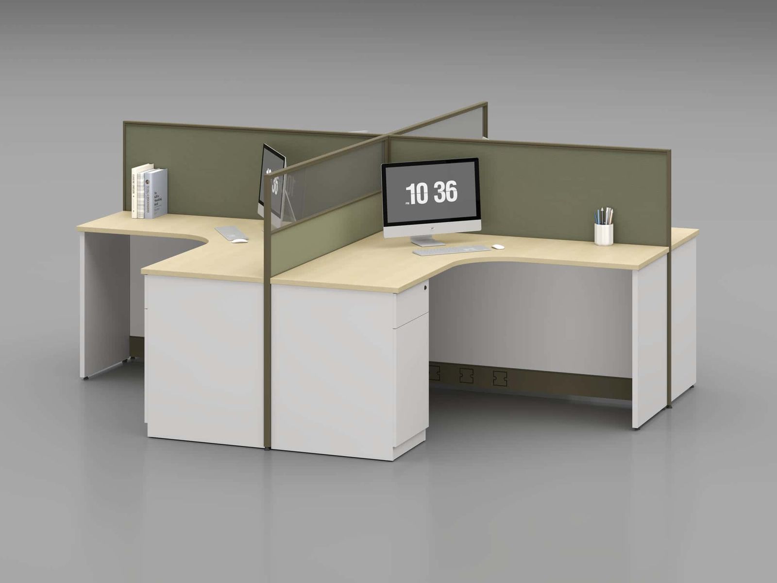C30B Modular Office Workstation Partition Desk gallery - Ergovari