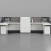 C40 Modular Office Workstation Partition Desk - Curved Desk F gallery - Ergovari
