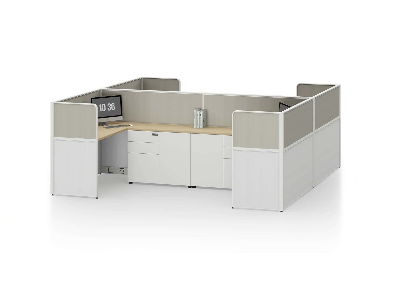 C40 Project Partition Workstation Combination - Rounded Corner gallery - Ergovari