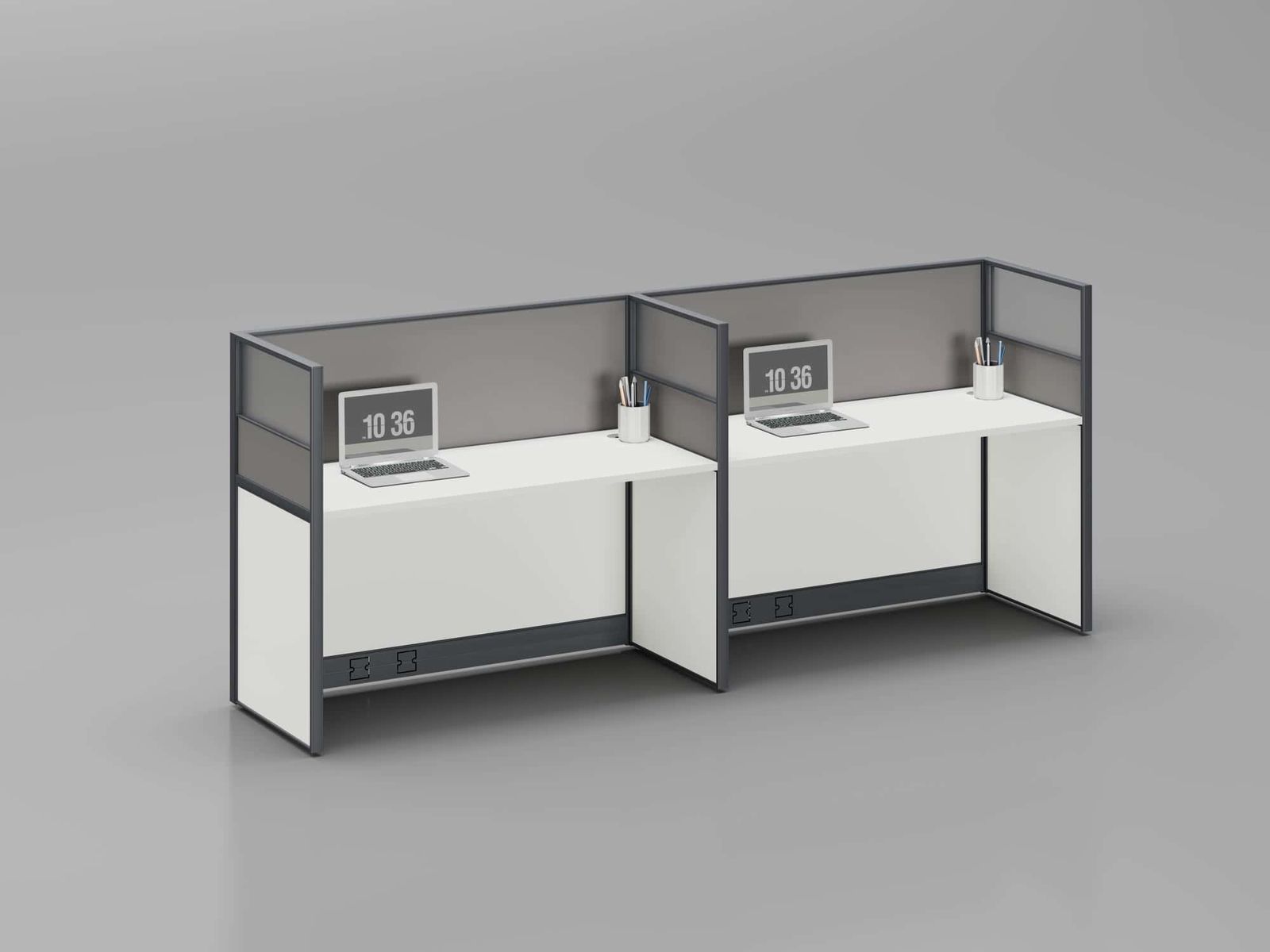 C40 Modular Office Workstation Partition Desk - Straight Desk Inline gallery - Ergovari