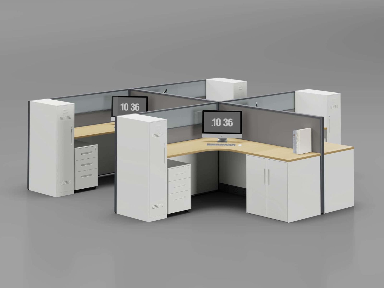 C4060D Modular Office Workstation Partition Desk gallery - Ergovari