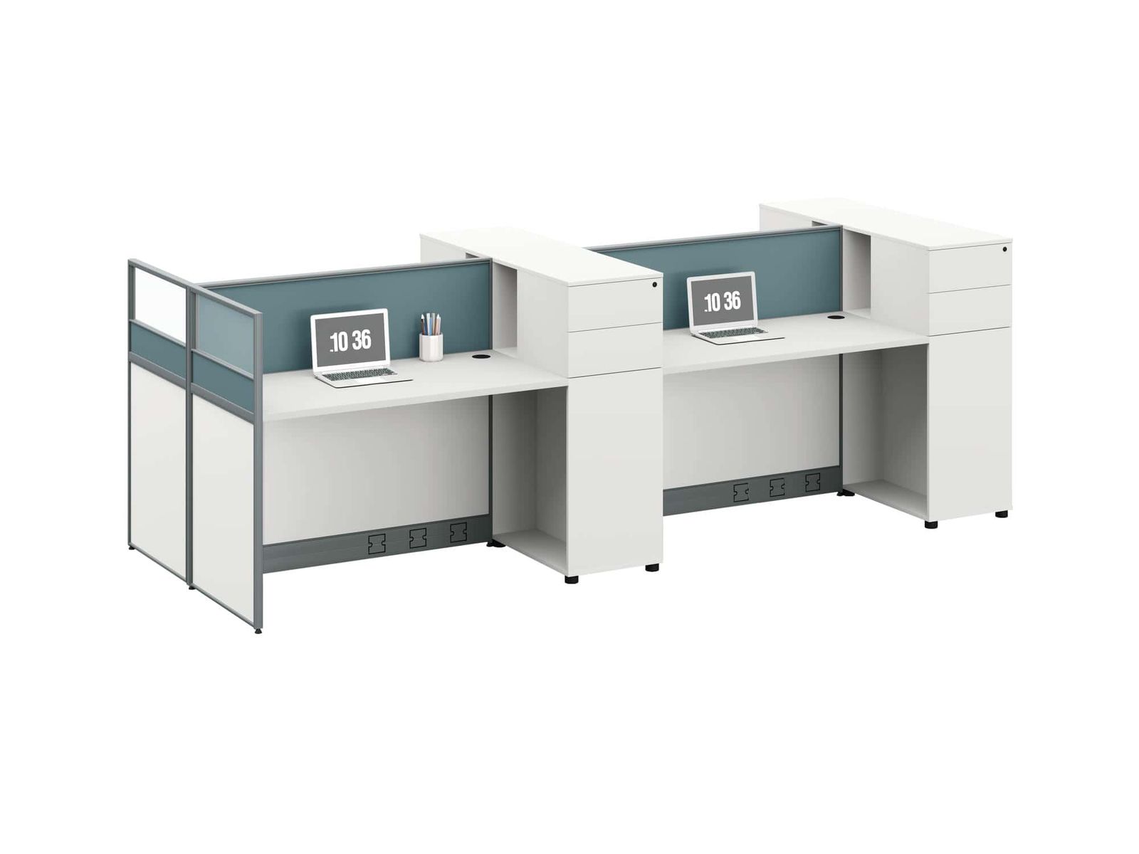 D10 Modular Office Workstation Partition Desk - Oxidized Grey whitebg 16 - Ergovari