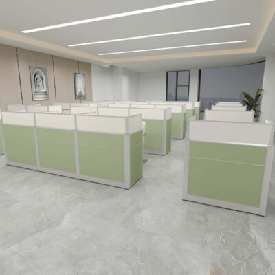 ERA001 Modular Office Workstation Partition Desk - Oxidized Grey scene 5 - Ergovari
