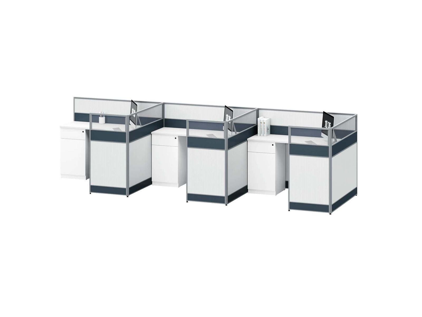 ERA001 Modular Office Workstation Partition Desk - Oxidized Grey whitebg 9 - Ergovari