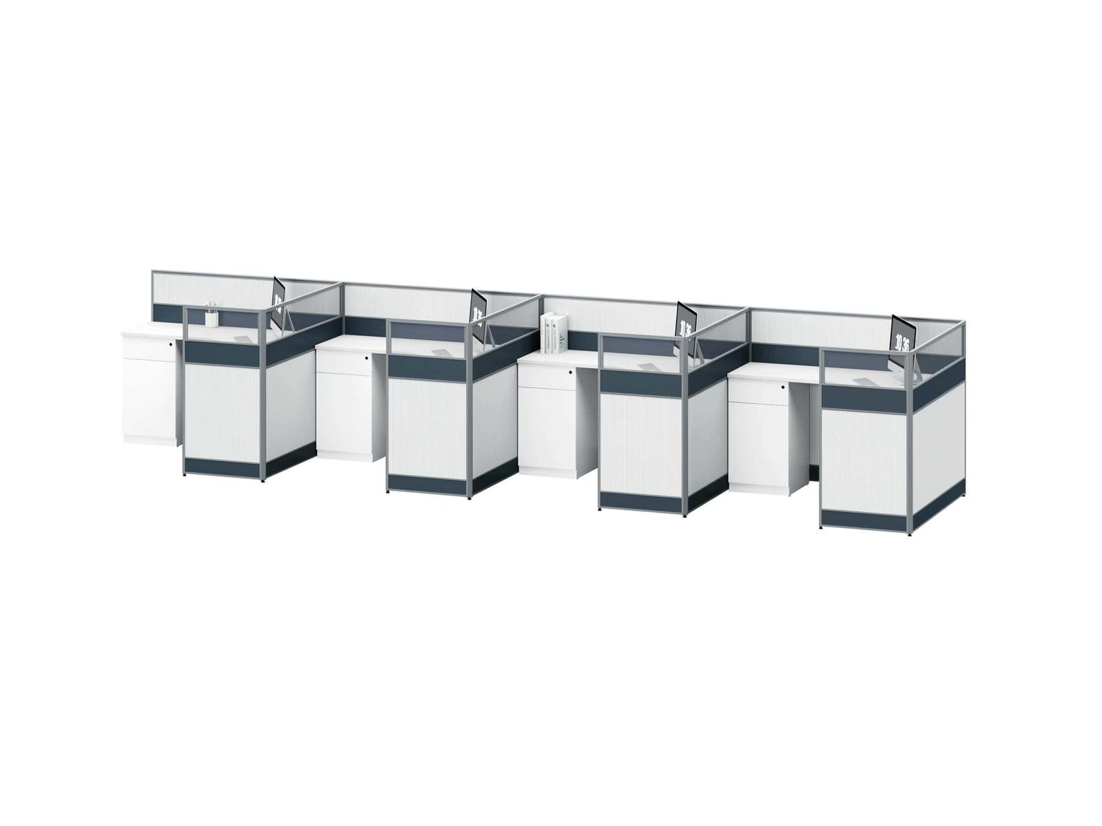 ERA001 Modular Office Workstation Partition Desk - Oxidized Grey whitebg 10 - Ergovari