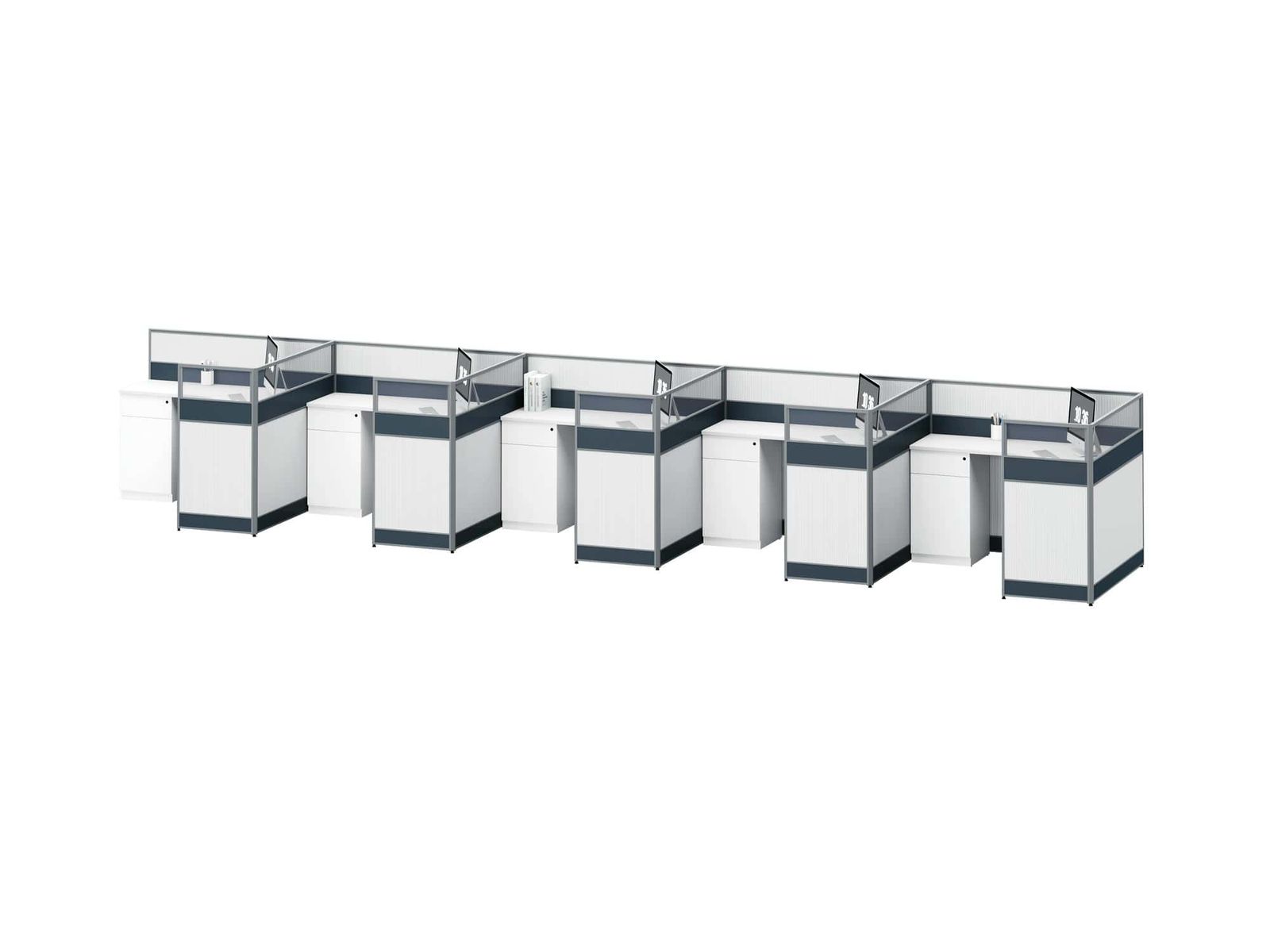ERA001 Modular Office Workstation Partition Desk - Oxidized Grey whitebg 11 - Ergovari