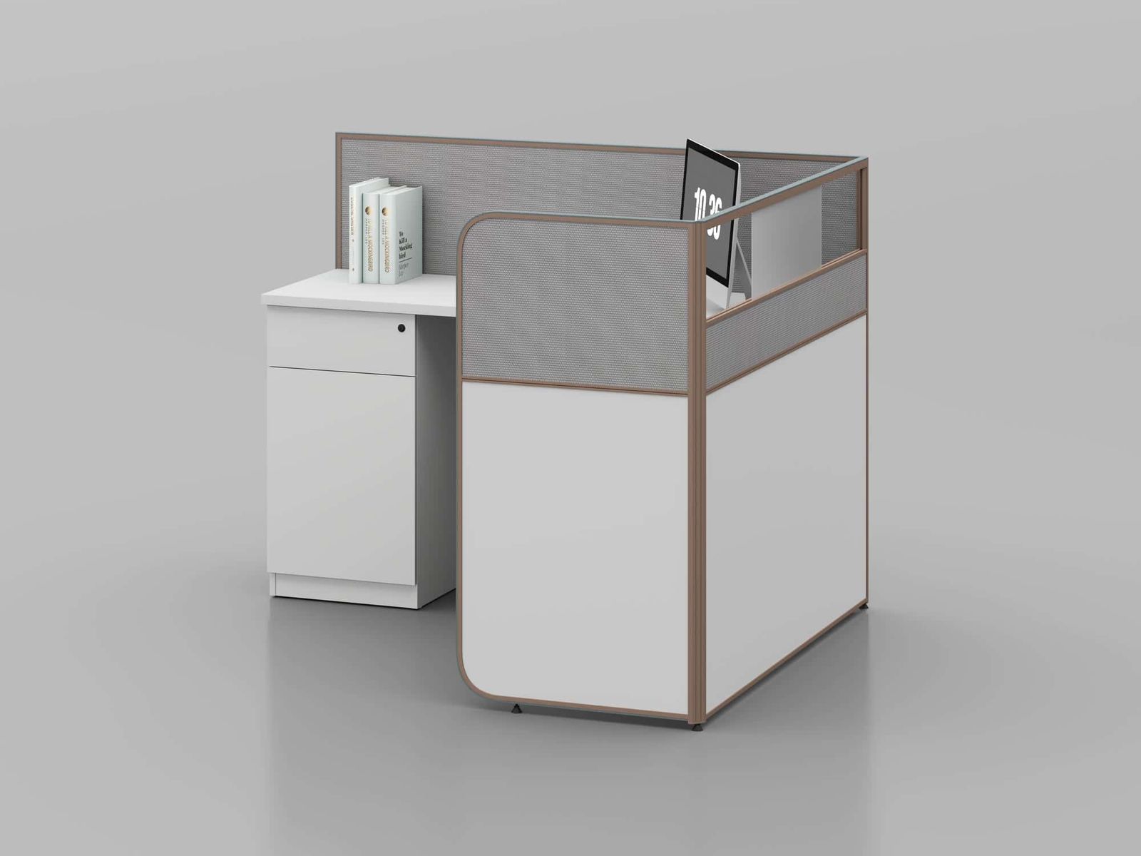 ERA001 Modular Office Workstation Partition Desk - Oxidized Grey whitebg 13 - Ergovari