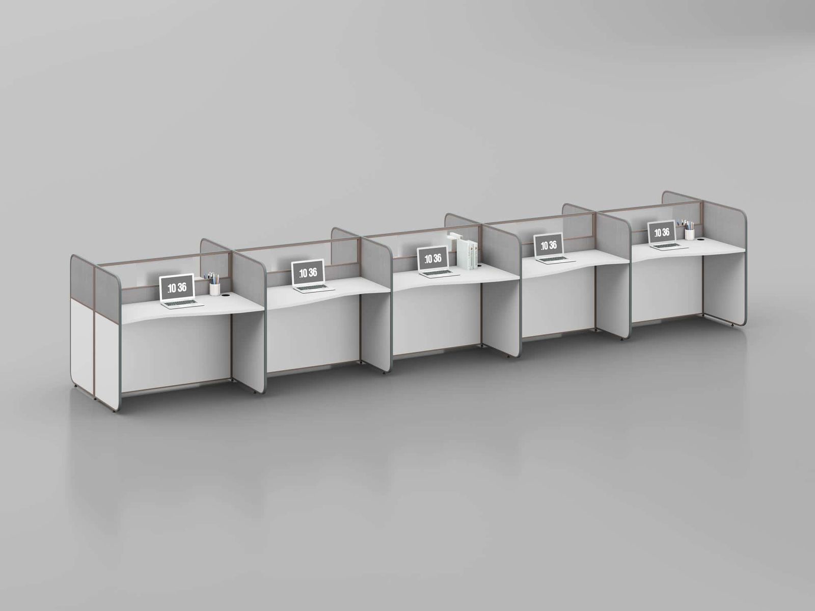 ERA001 Modular Office Workstation Partition Desk - Oxidized Grey whitebg 19 - Ergovari