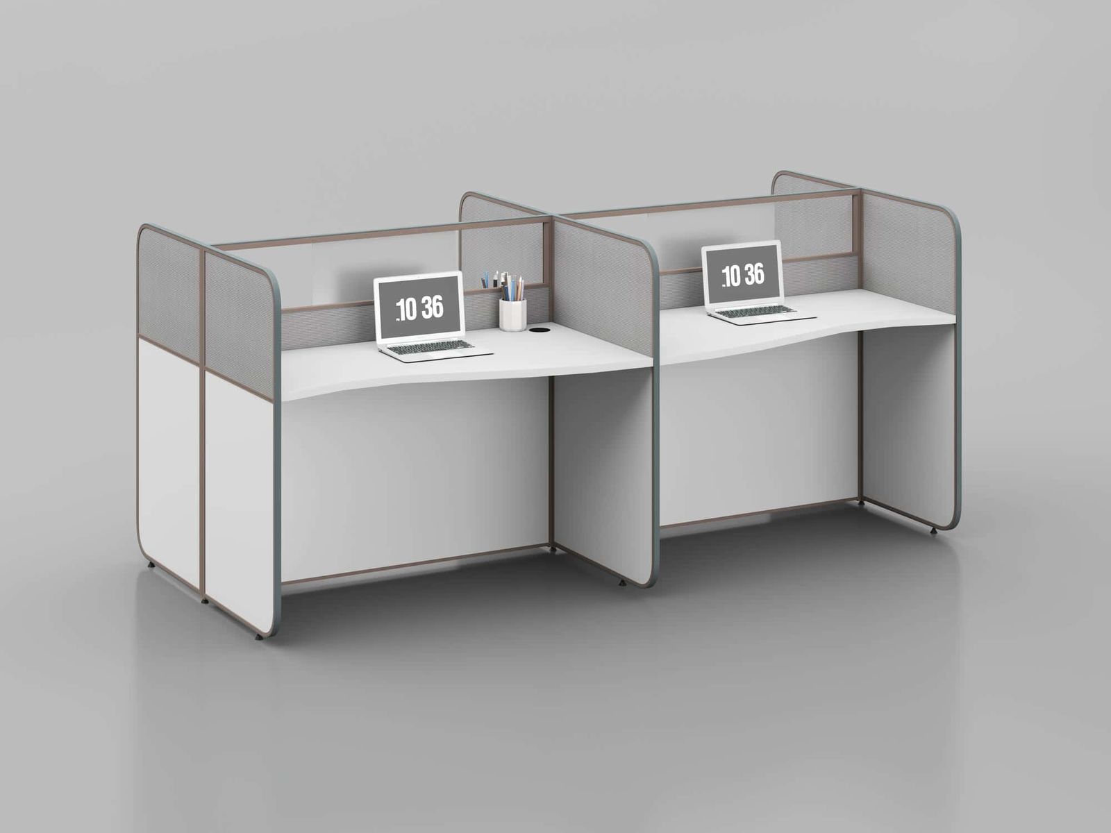 ERA001 Modular Office Workstation Partition Desk - Oxidized Grey whitebg 21 - Ergovari