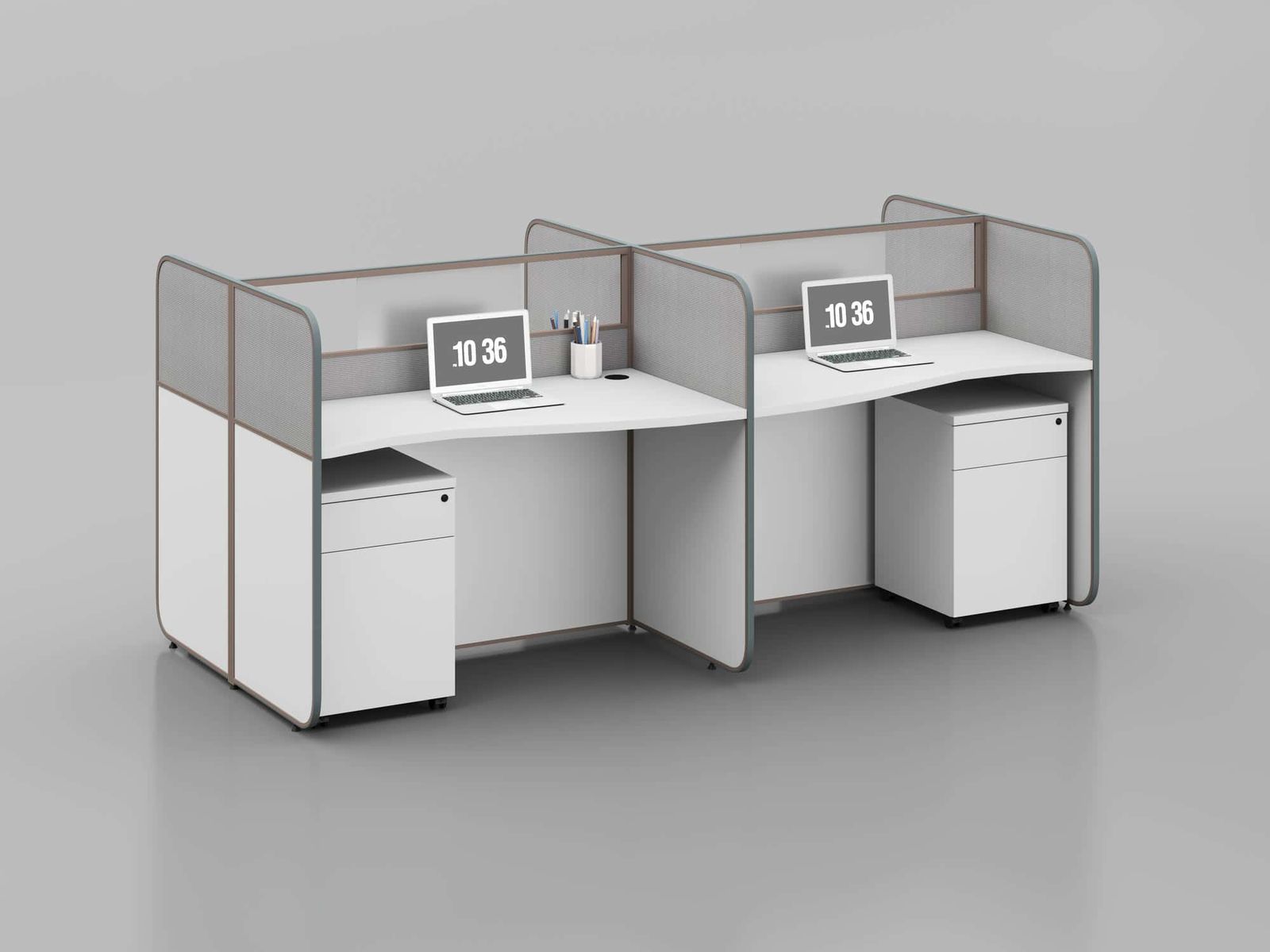 ERA001 Modular Office Workstation Partition Desk - Oxidized Grey whitebg 22 - Ergovari