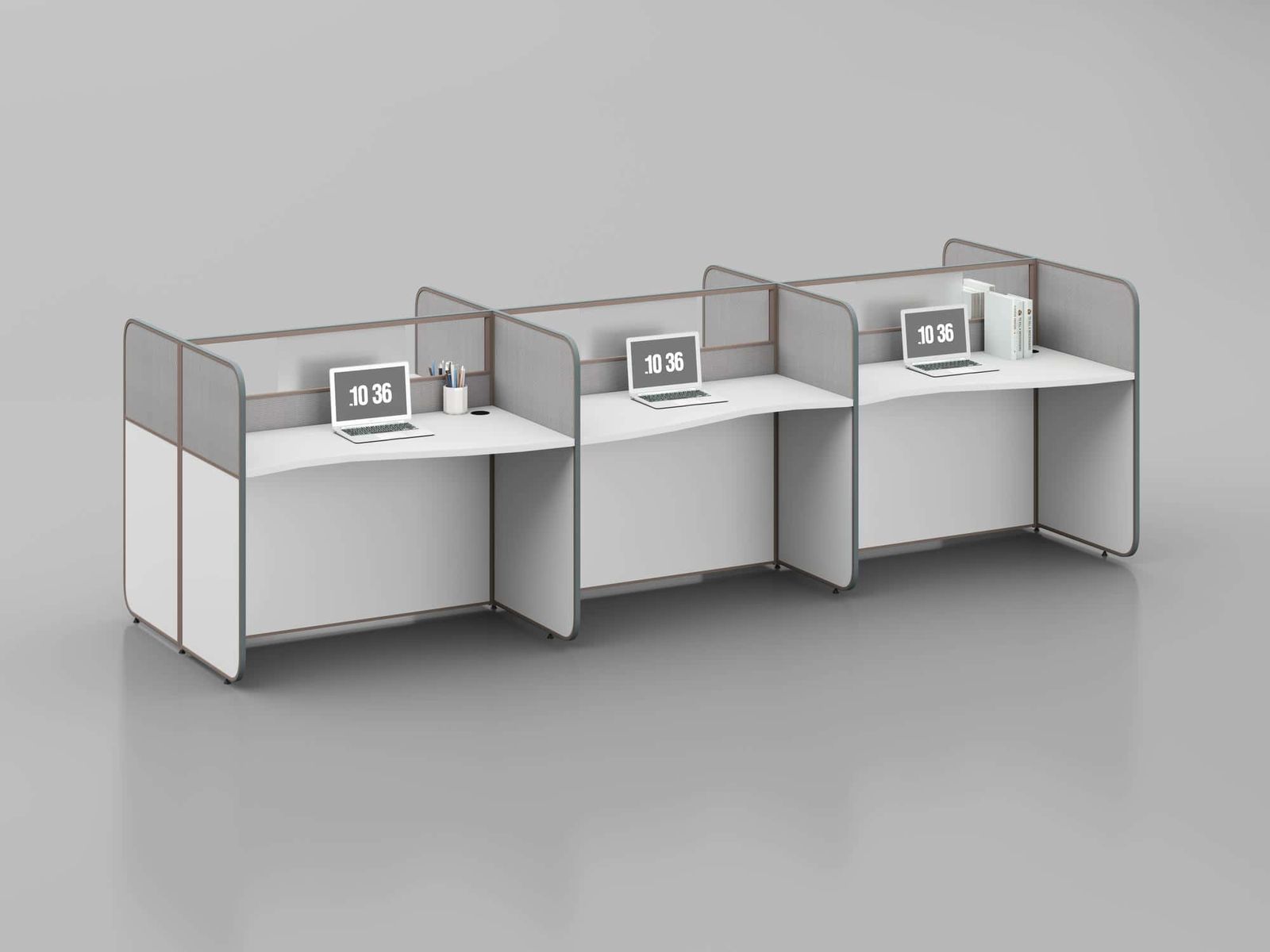 ERA001 Modular Office Workstation Partition Desk - Oxidized Grey whitebg 23 - Ergovari