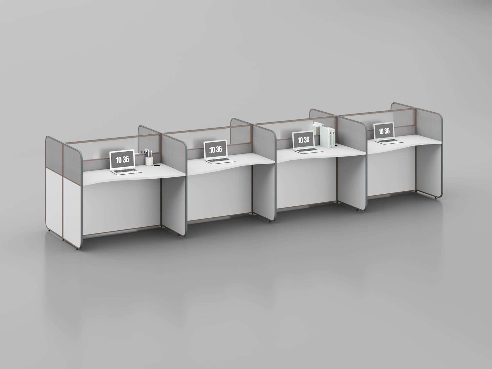 ERA001 Modular Office Workstation Partition Desk - Oxidized Grey whitebg 24 - Ergovari