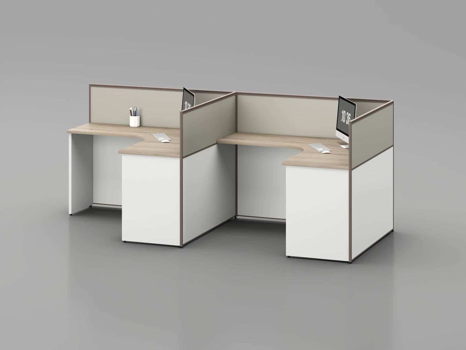 ERA001 Modular Office Workstation Partition Desk - Oxidized Grey whitebg 26 - Ergovari