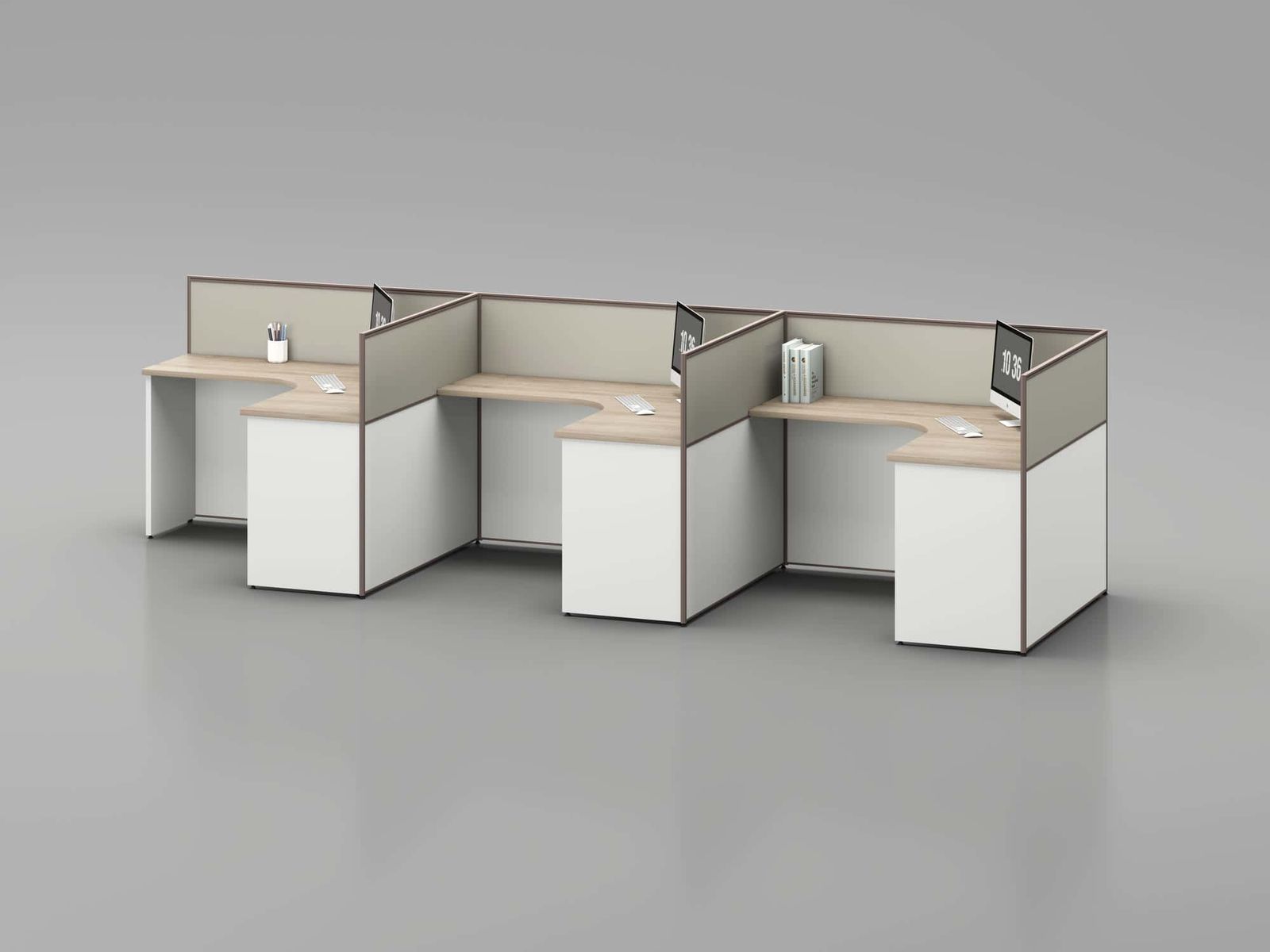 ERA001 Modular Office Workstation Partition Desk - Oxidized Grey whitebg 27 - Ergovari