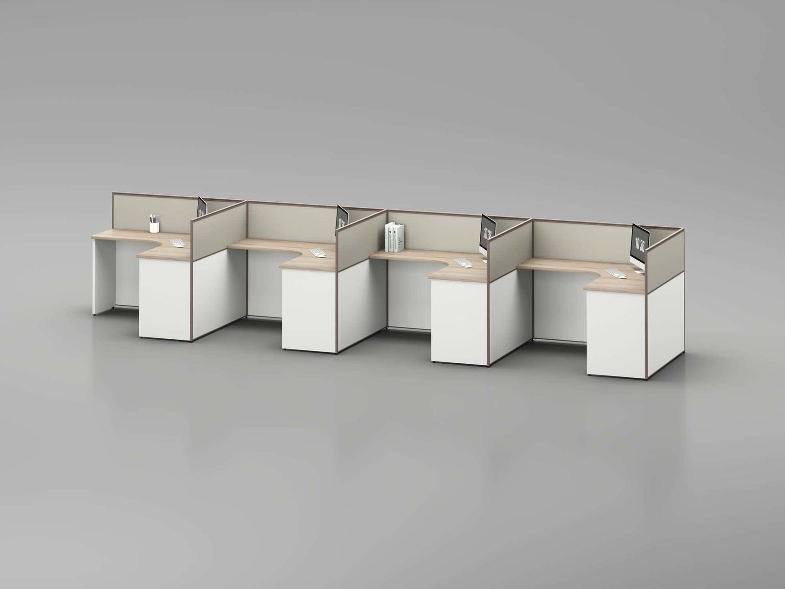 ERA001 Modular Office Workstation Partition Desk - Oxidized Grey whitebg 28 - Ergovari