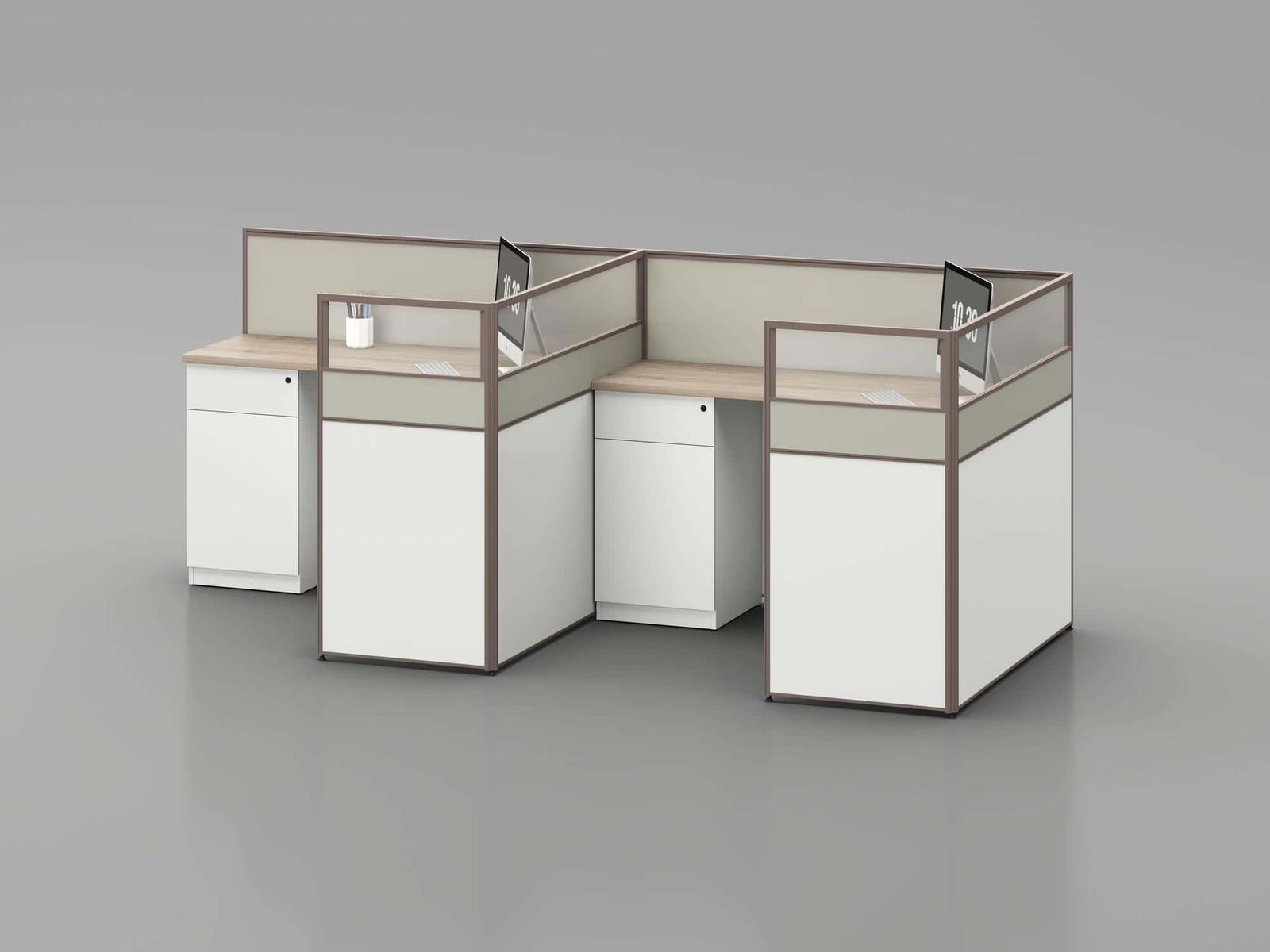 ERA001 Modular Office Workstation Partition Desk - Oxidized Grey whitebg 32 - Ergovari