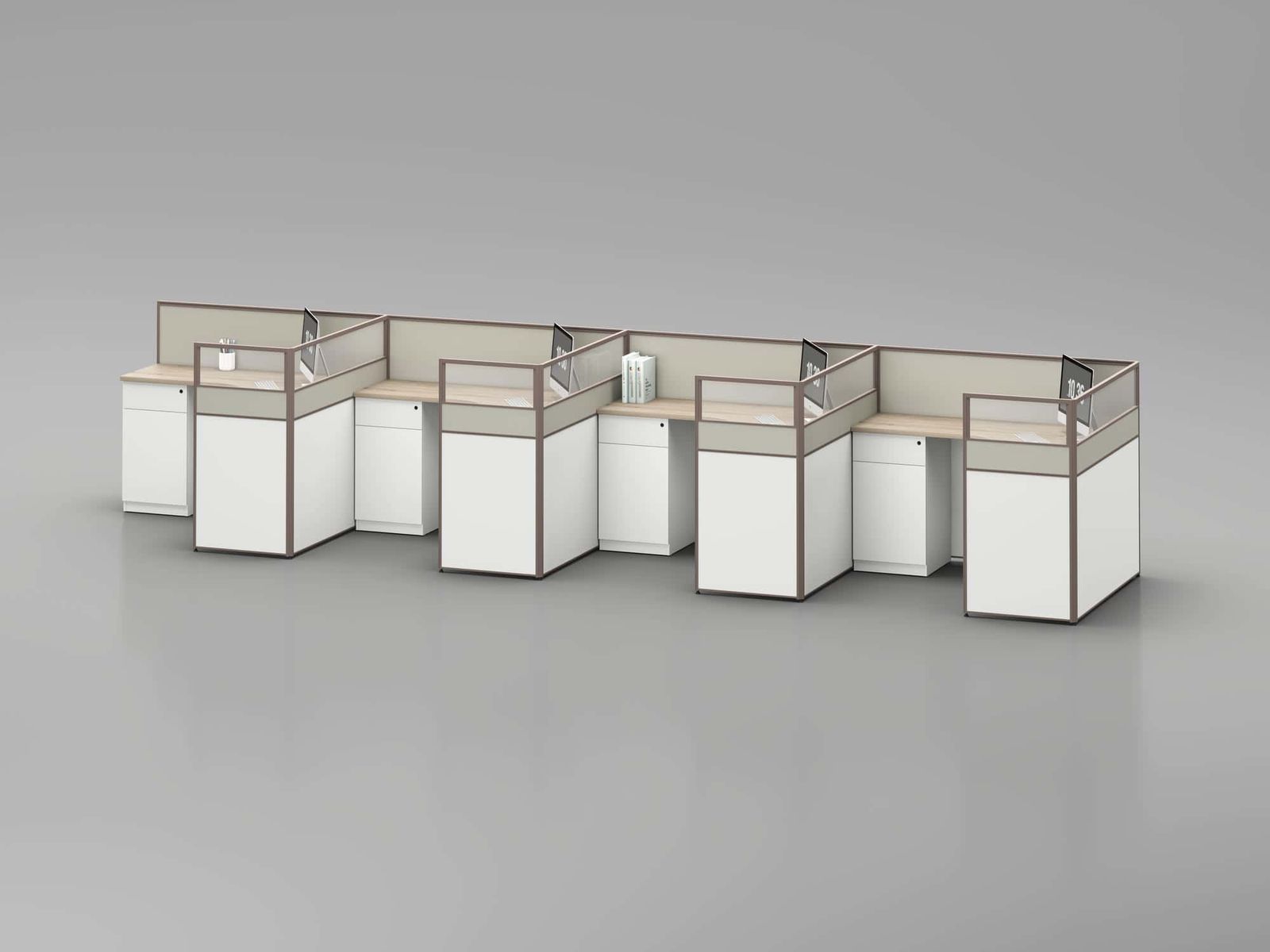 ERA001 Modular Office Workstation Partition Desk - Oxidized Grey whitebg 34 - Ergovari