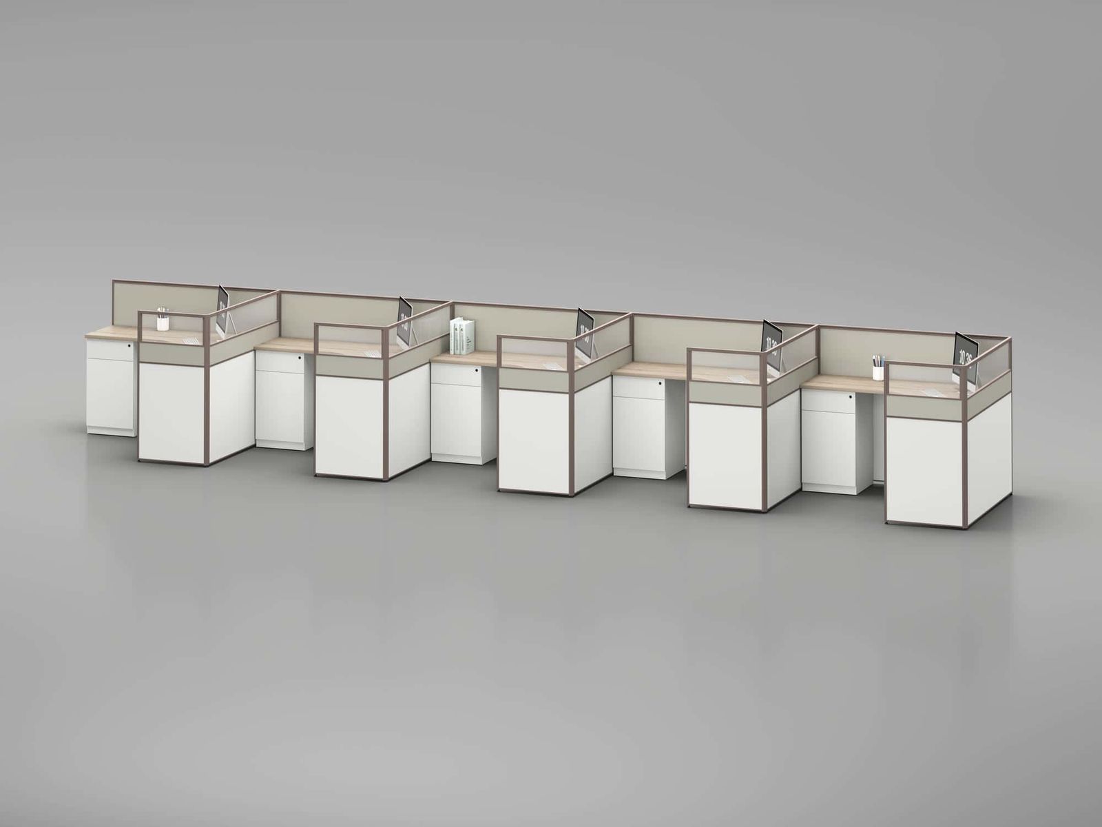 ERA001 Modular Office Workstation Partition Desk - Oxidized Grey whitebg 35 - Ergovari