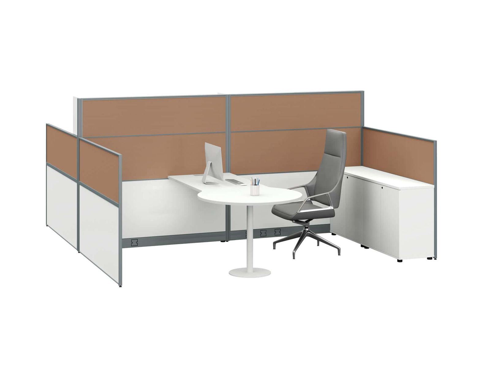 H3060 Project Partition Workstation Combination - Fashion White gallery - Ergovari