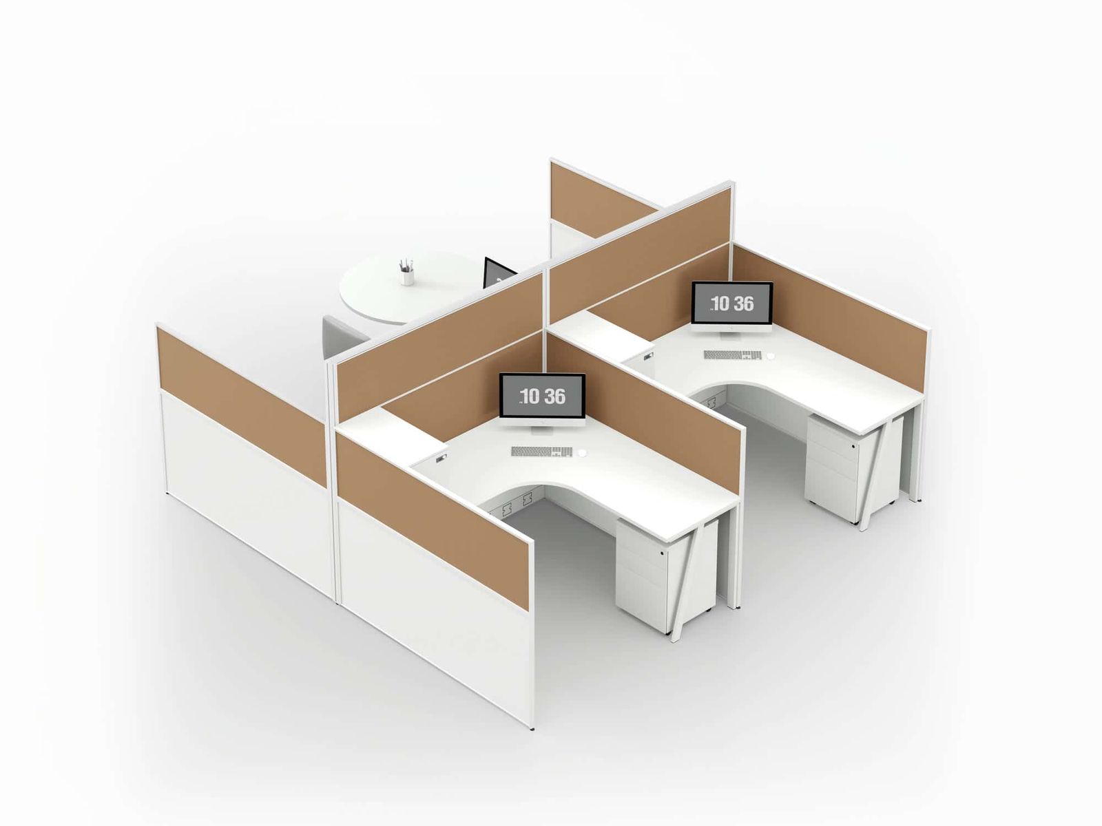 H3060 Project Partition Workstation Combination - Fashion White gallery - Ergovari