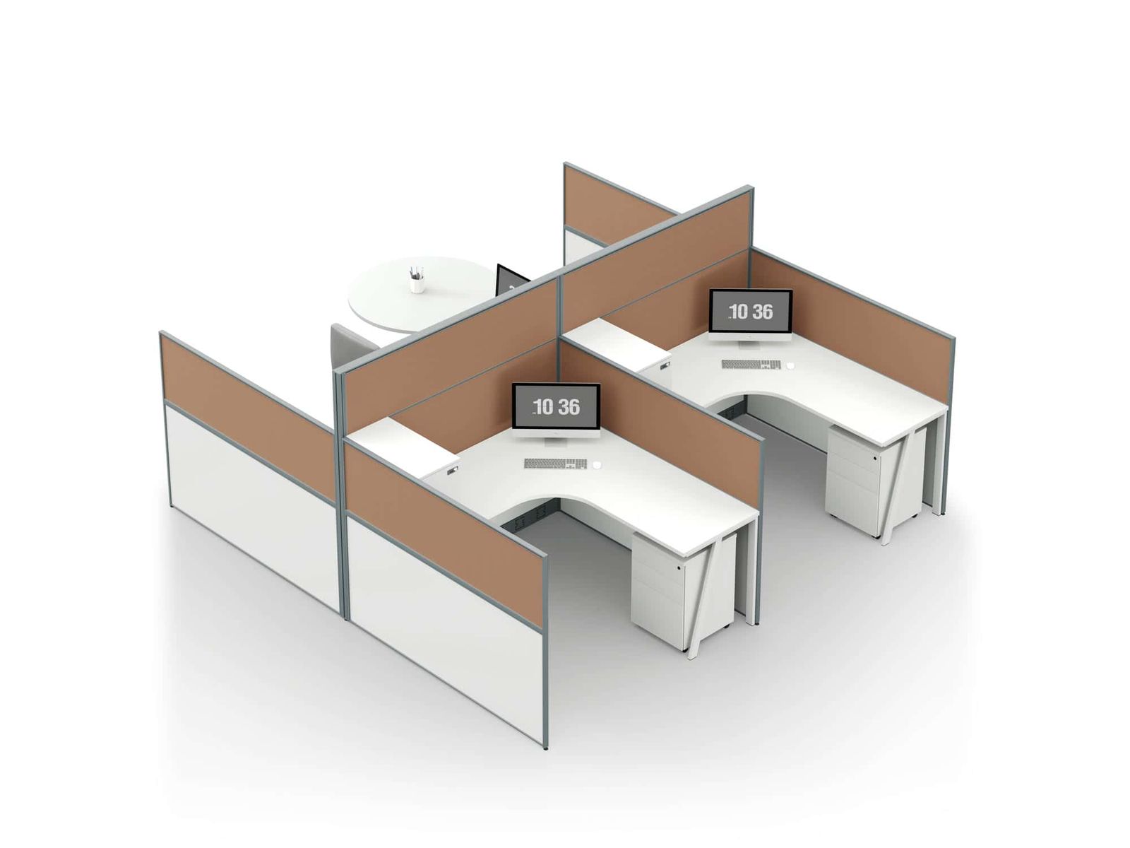 H3060 Project Partition Workstation Combination - Fashion White gallery - Ergovari